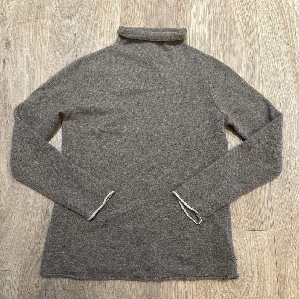 Nicole Miller 100% Cashmere Turtleneck Roll Neck Sweater Sz L Closet Staple EUC